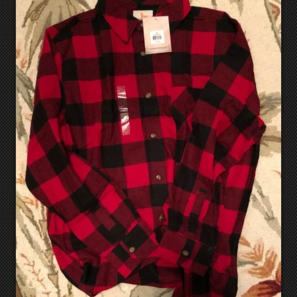 FIELD & STREAM red block flannel button up XL - Picture 2 of 5